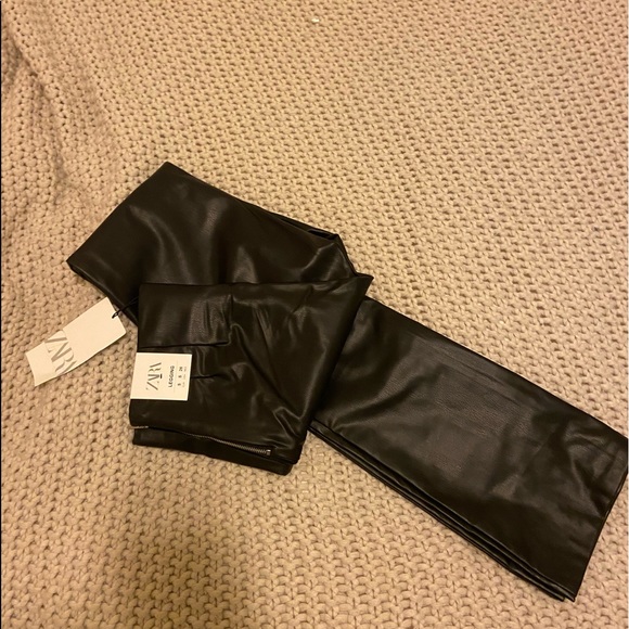 zara extra long faux leather leggings - Picture 7 of 8